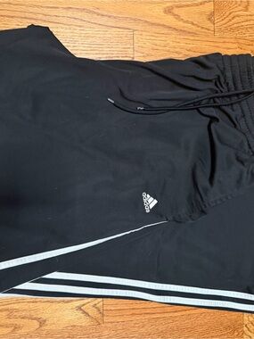 adidas Black Athletic Shorts with Logo Tag